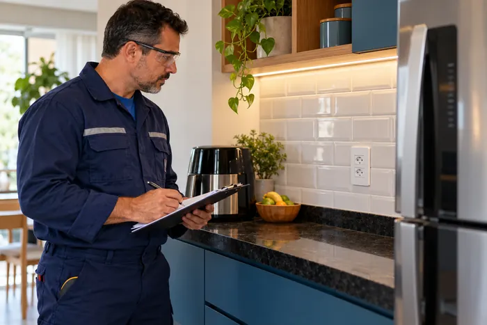 Trabalho profissional em uma instalação elétrica