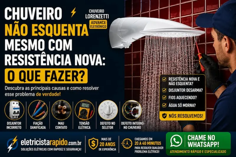 Chuveiro não esquenta mesmo com resistência nova